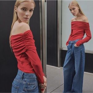 Mango off the shoulder top